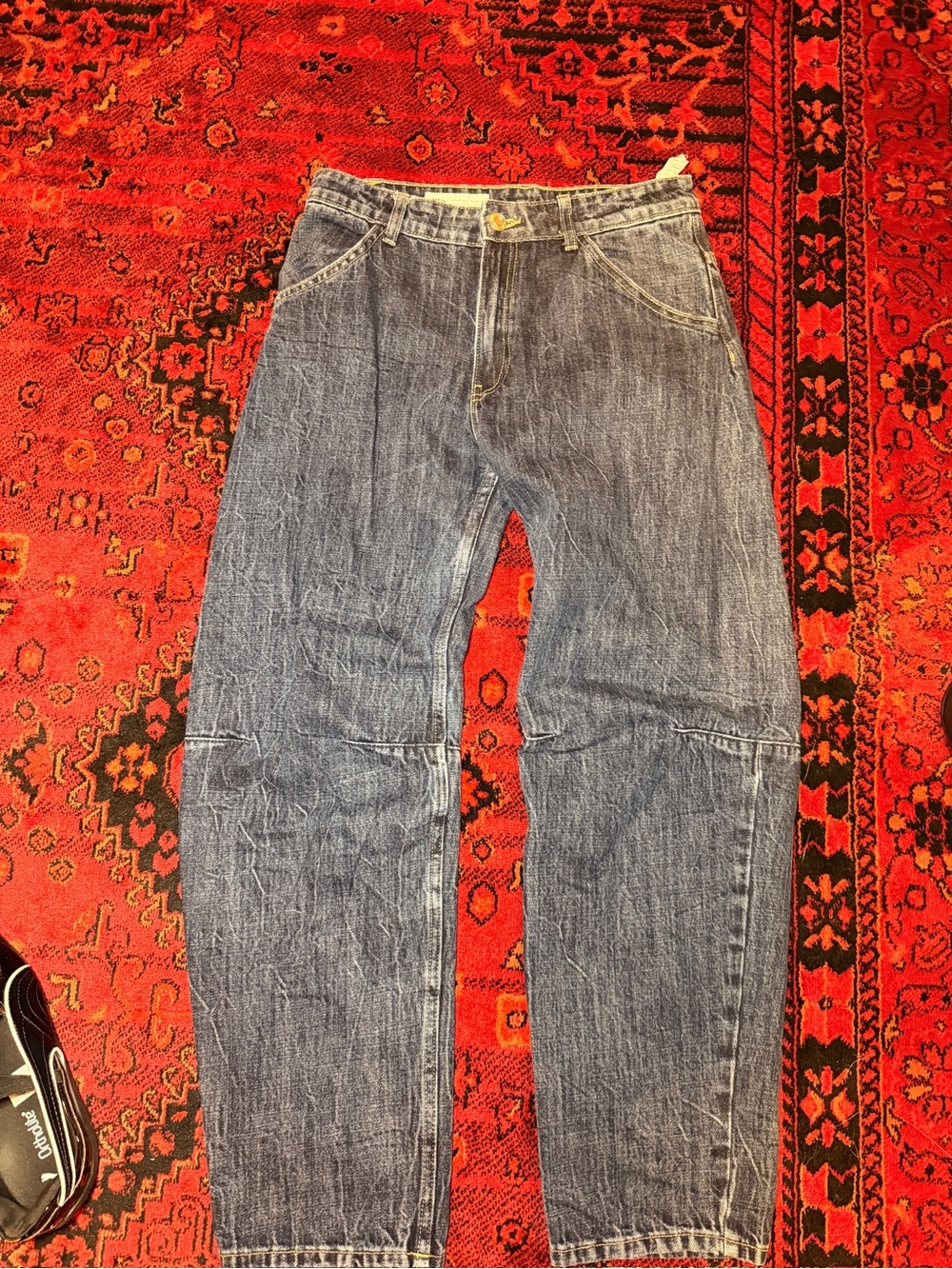 Zara Dark Wash Denim Jeans - barrel jeans - Picture 2 of 7